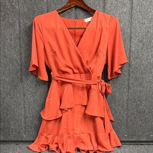 Altar'd State Vibrant Orange Wrap Dress